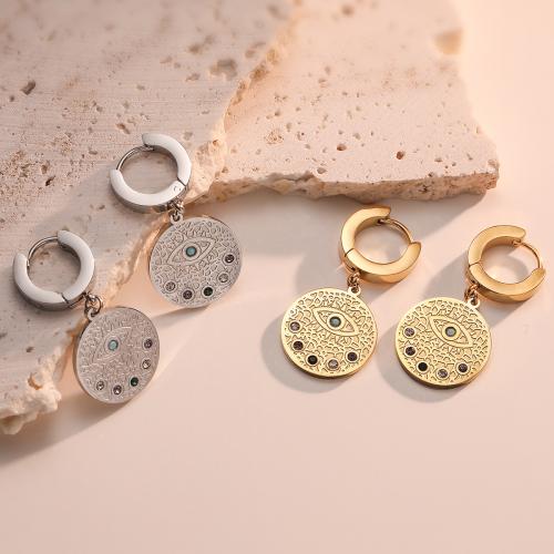 التيتانيوم الصلب القرط, مجوهرات الموضة & للمرأة & مع حجر الراين, المزيد من الألوان للاختيار, 15x34mm, تباع بواسطة زوج