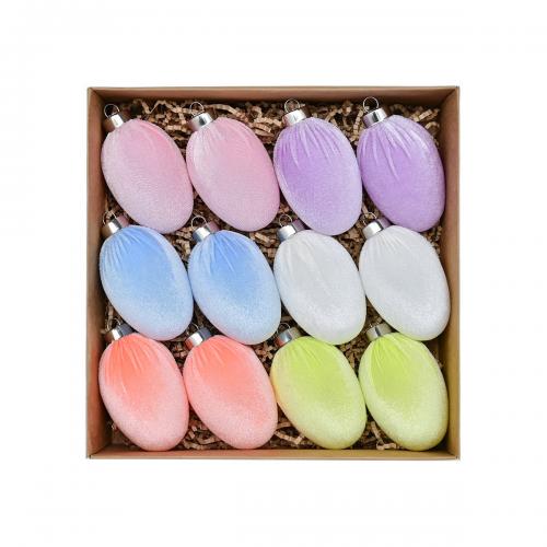 Easter decoration Polystyrene with Velveteen Oval 12 pieces & Christmas jewelry mixed colors Sold By Set