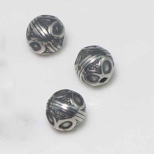 Stainless Steel Spacer Beads, 304 Stainless Steel, Round, polished, DIY, original color, 10x10mm, Hole:Approx 1.5mm, Sold By PC