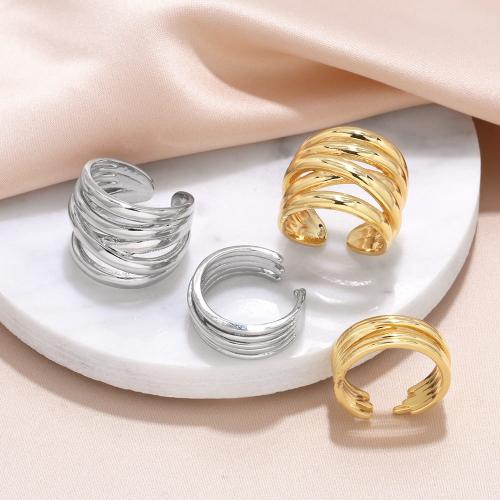 Anillo de dedo de latón, metal, chapado, Joyería & diferentes patrones para la opción, dorado, libre de níquel, plomo & cadmio, Vendido por UD