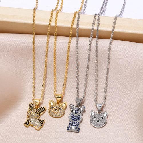 Cubic Zircon Micro Pave Brass Necklace plated fashion jewelry & micro pave cubic zirconia nickel lead & cadmium free Sold By PC