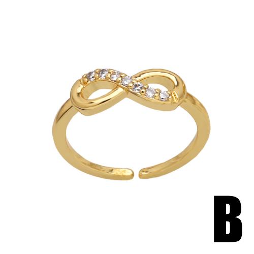 Cubic Zirconia Micro Pave Brass Ring, plated, fashion jewelry & different designs for choice & micro pave cubic zirconia, golden, nickel, lead & cadmium free, Sold By PC
