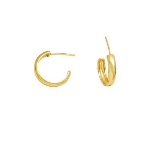 Brass Stud Earring plated fashion jewelry golden nickel lead & cadmium free Sold By Pair