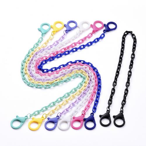 304 Stainless Steel Glasses Chain, with Acrylic, anti-skidding & multifunctional & Unisex, more colors for choice, nickel, lead & cadmium free, Length:Approx 58 cm, Approx 12PCs/Bag, Sold By Bag
