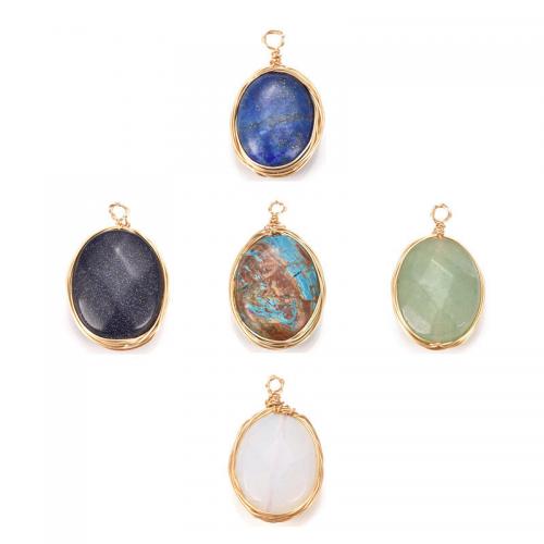 Brass Jewelry Pendants, with Natural Stone, DIY & different materials for choice, more colors for choice, nickel, lead & cadmium free, 21x13mm, Hole:Approx 1.5-2.5mm, Approx 25PCs/Bag, Sold By Bag