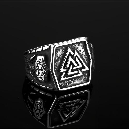 Пальцевидное Кольцо Титановой Стали, титан, полированный, разный размер для выбора & Мужский, серебряный, продается PC