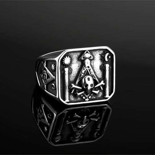 Пальцевидное Кольцо Титановой Стали, титан, полированный, разный размер для выбора & Мужский, серебряный, продается PC