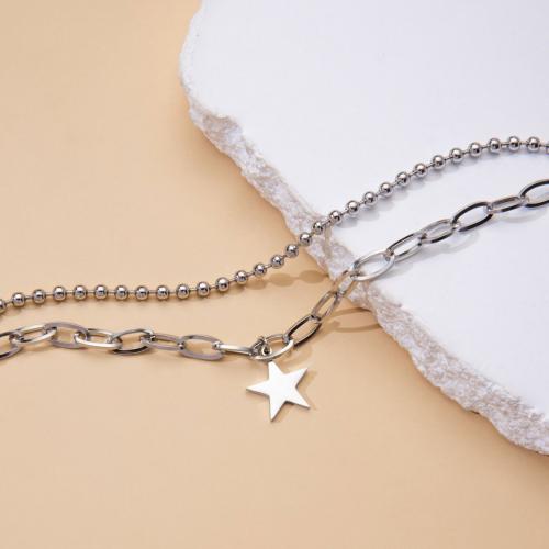 Pulseira  de jóias de aço inox, Aço inoxidável 304, with 3cm extender chain, banhado, unissex, prateado, comprimento 16 cm, vendido por PC