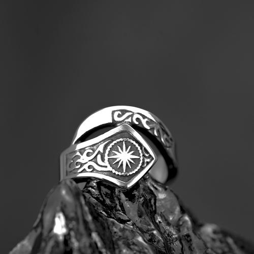 Άλλο δαχτυλίδι για άντρες, Titanium Steel, γυαλισμένο, διαφορετικό μέγεθος για την επιλογή & για τον άνθρωπο, ασήμι, Sold Με PC