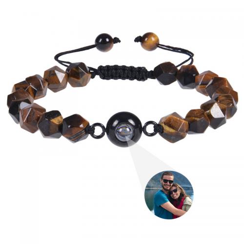 Gemstone Miniature Projection Bracelet, with Elastic Thread, handmade, different materials for choice & Unisex & faceted, Length:Approx 7-11.8 Inch, Sold By PC