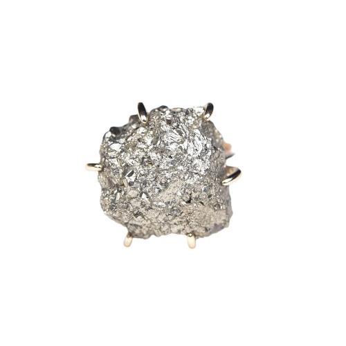 Chalcopyrite Cuff Finger Ring with Zinc Alloy irregular natural & Unisex Chalcopyrite length 10-20mm US Ring Sold By PC