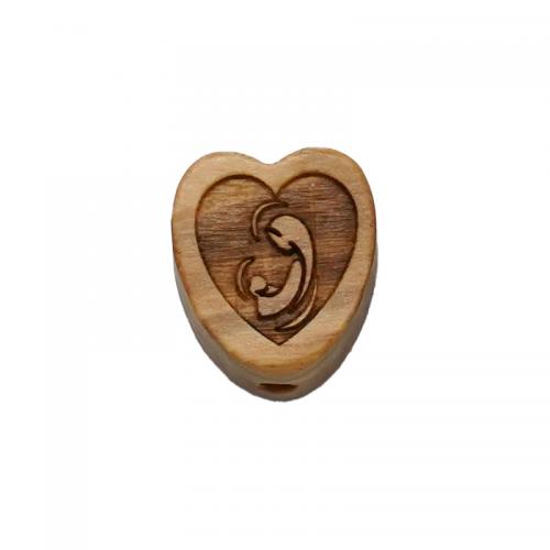 Olive Wood Pray Beads, Heart, DIY, 15x13mm, Sold By PC