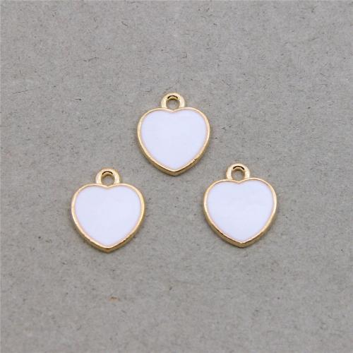 Tibetan Style Enamel Pendants, Heart, plated, fashion jewelry & DIY, more colors for choice, nickel, lead & cadmium free, 13.80x12x1.40mm, Approx 100PCs/Bag, Sold By Bag