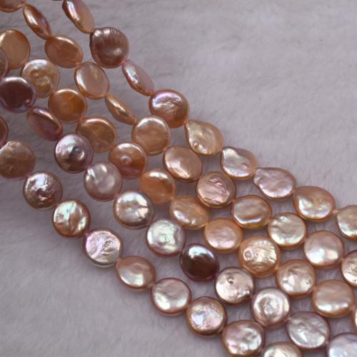 Cultured Button Freshwater Pearl Beads, DIY, more colors for choice, Length about 12-13mm, Sold Per Approx 38-40 cm Strand