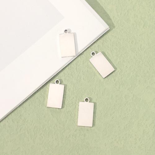 Stainless Steel Pendants 304 Stainless Steel Rectangle polished fashion jewelry & DIY original color Sold By PC