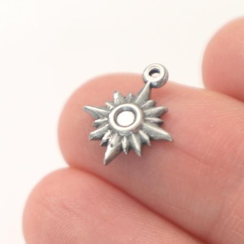 Stainless Steel Pendants, 304 Stainless Steel, Sun, polished, fashion jewelry & DIY, original color, 11x13mm, Sold By PC