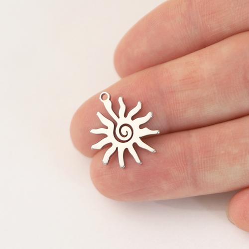 Stainless Steel Pendants 304 Stainless Steel Sun polished fashion jewelry & DIY original color Sold By PC