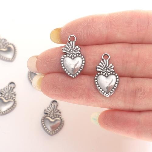 Stainless Steel Heart Pendants, 304 Stainless Steel, polished, fashion jewelry & DIY, original color, 12x20mm, Sold By PC