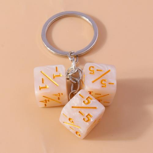 Tibetan Style Key Clasp, Plastic, with Tibetan Style, Dice, different color and pattern for choice & DIY & Unisex, Sold By PC
