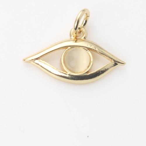 Evil Eye Pendants Brass with Glass gold color plated DIY & enamel nickel lead & cadmium free Sold By PC