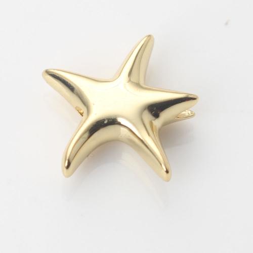Brass Jewelry Pendants Star gold color plated DIY nickel lead & cadmium free Sold By PC