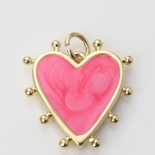 Brass Jewelry Pendants, Heart, gold color plated, DIY & enamel, more colors for choice, nickel, lead & cadmium free, 19.10x18.20x2.90mm, Sold By PC