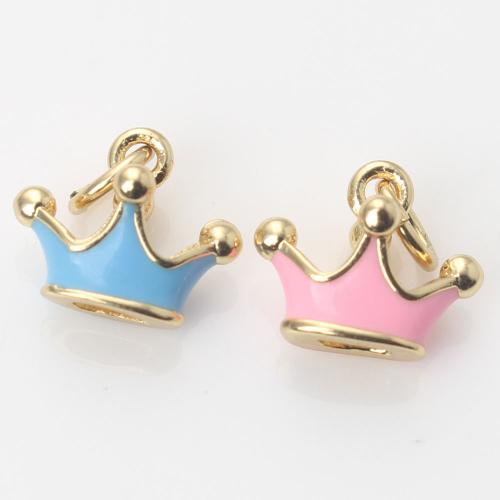 Brass Jewelry Pendants Crown gold color plated DIY & enamel nickel lead & cadmium free Sold By PC