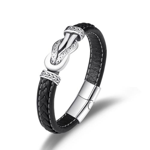 Koskind Bracelet, med 304 rustfrit stål, mode smykker & for mennesket, sølv, Længde Ca. 21 cm, Solgt af PC