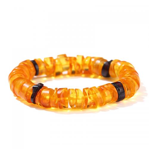 Amber Bracelet, polished, natural & for woman, beads length 9-11mm, Length:Approx 6.3 Inch, Sold By PC