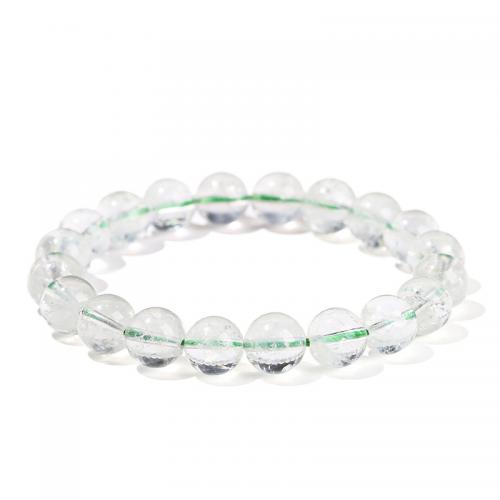 Cristal naturel bracelet, Rond, fait à la main, normes différentes pour le choix & pour femme, vert, Longueur:Environ 7-8 pouce, Vendu par PC