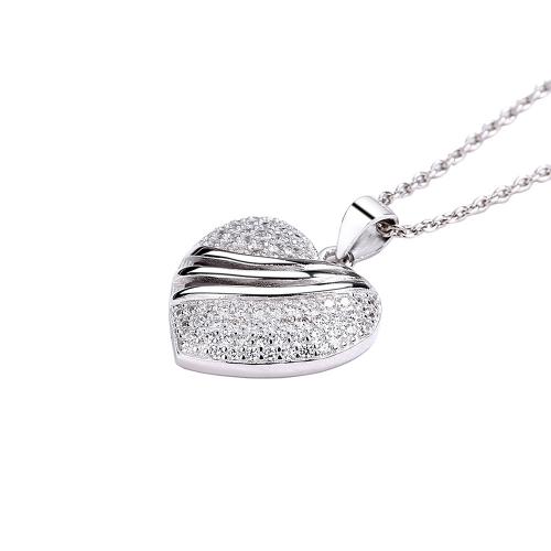 925 Sterling Silver Jewelry Sets, Heart, platinum plated, different styles for choice & micro pave cubic zirconia & for woman, Sold By PC