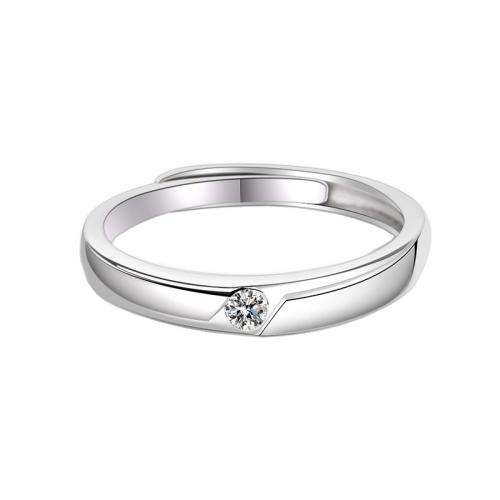 925 Sterling Silver Cuff Finger Ring, paplatinuota, mikro nutiesti kubinių Zirconia & moters, Dydis:6-8, Pardavė PC