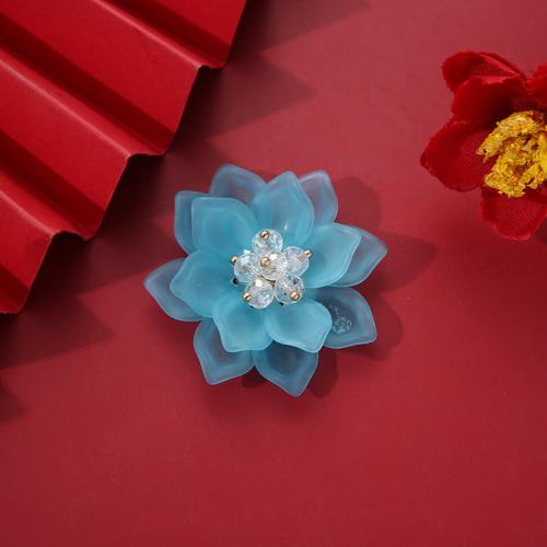 Hair Accessories DIY Findings, Acrylic, Flower, more colors for choice, 45mm, Sold By PC
