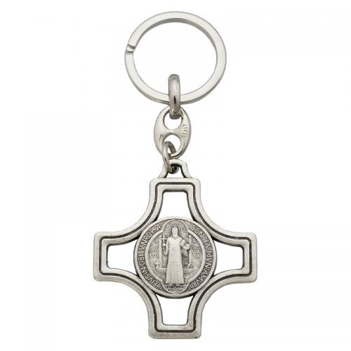 Tibetan Style Key Clasp, Cross, vintage & Unisex, silver color, nickel, lead & cadmium free, Sold By PC