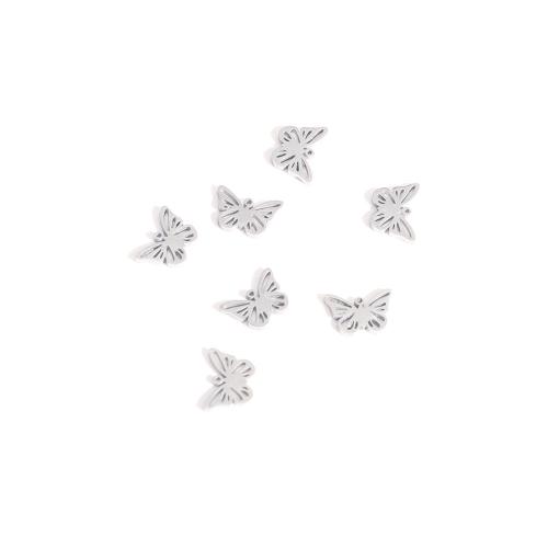 Acciaio inossidabile Animal Ciondoli, 304 acciaio inox, Farfalla, lucido, gioielli di moda & DIY & cavo, colore originale, 10x6mm, Venduto da PC