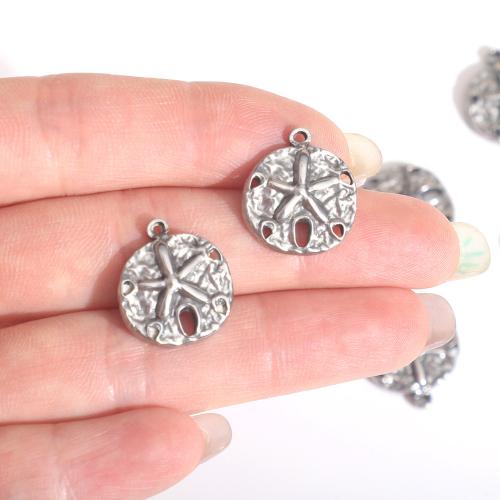 Stainless Steel Pendants 304 Stainless Steel Flat Round polished fashion jewelry & DIY & hollow original color Sold By PC