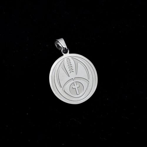 Stainless Steel Pendants, 304 Stainless Steel, Flat Round, polished, fashion jewelry & DIY, original color, 35x25x2.70mm, Sold By PC