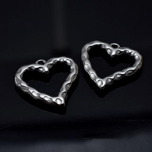 Stainless Steel Heart Pendants, 304 Stainless Steel, polished, fashion jewelry & DIY & hollow, original color, 20x20x3.25mm, Sold By PC