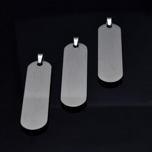 Stainless Steel Pendants, 304 Stainless Steel, polished, fashion jewelry & DIY & brushed, original color, 60x15x2.61mm, Sold By PC