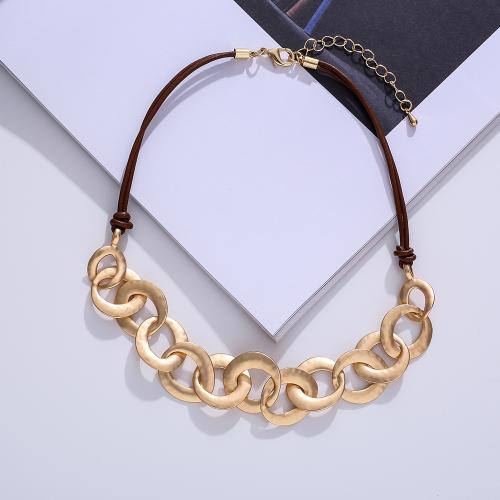 Zinc Alloy Jewelry Necklace with leather cord fashion jewelry & for woman nickel lead & cadmium free Length Approx 45 cm Sold By PC