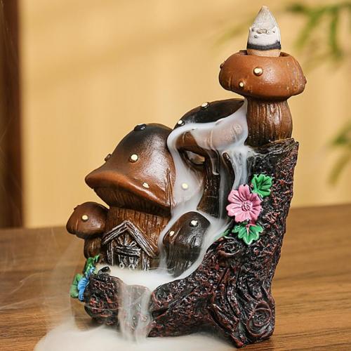Backflow Incense Burner, Resin, half handmade, for home and office & durable, 104x70x119mm, Sold By PC