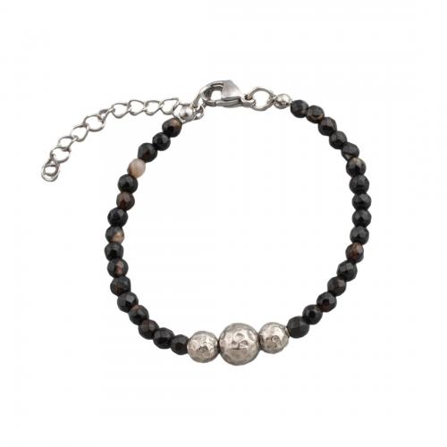 Bracelet de bijou en agate , avec Acier inoxydable 304, bijoux de mode & unisexe, 10mm, Longueur:Environ 22 cm, Vendu par PC