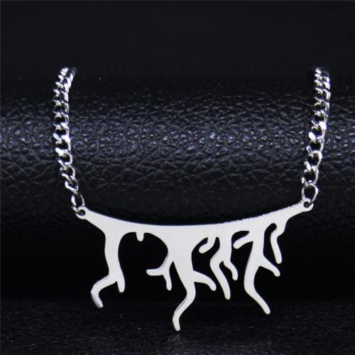 304 Stainless Steel Sweater Necklace, with 10cm extender chain, polished, fashion jewelry & Unisex, silver color, 45x48mm, Length:Approx 45 cm, Sold By PC