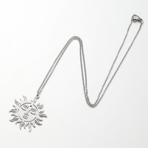 Edelstahl Schmuck Halskette, 304 Edelstahl, poliert, Modeschmuck & für Frau, keine, 31x31mm, Länge:ca. 50 cm, verkauft von PC