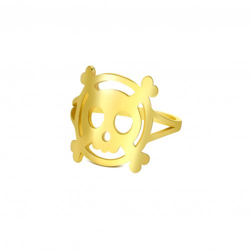 Vinger Ring in edelstaal, 304 roestvrij staal, Schedel, mode sieraden & verschillende grootte voor keus & voor vrouw, meer kleuren voor de keuze, Verkocht door PC