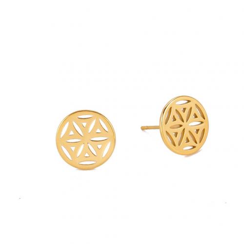 Stainless Steel Stud Earrings 304 Stainless Steel Vacuum Ion Plating fashion jewelry & for woman & hollow Sold By Pair