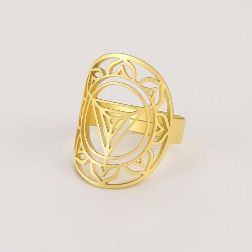 Prst prsten z nerezové oceli, 304 Stainless Steel, Nastavitelný & módní šperky & pro ženy & dutý, více barev na výběr, Inner diameter about:18mm,width:25mm,thickness:1mm, Prodáno By PC