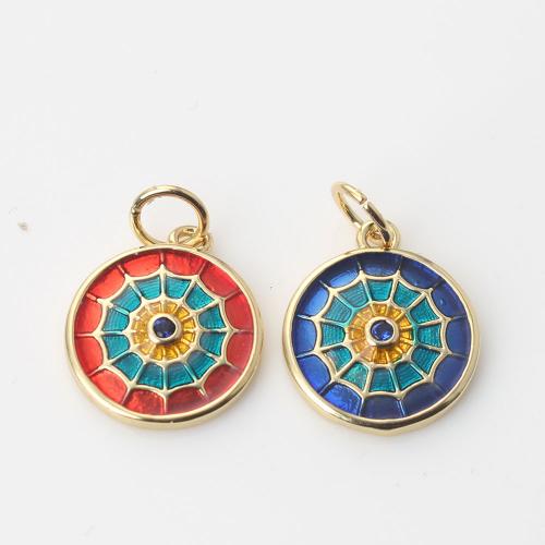 Brass Jewelry Pendants Round gold color plated for woman & enamel nickel lead & cadmium free Sold By PC