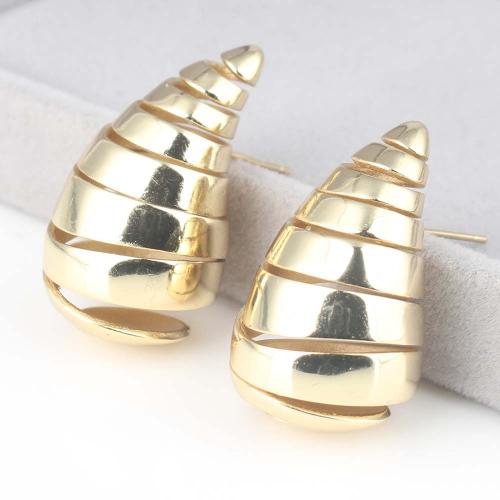 Brass Stud Earring, gold color plated, for woman, nickel, lead & cadmium free, 29x26.40x17.30mm, Sold By Pair