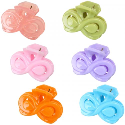 Hair Claw Clips, Polystyrene, stoving varnish, for woman & hollow, more colors for choice, 30x21mm, Approx 12PCs/Lot, Sold By Lot